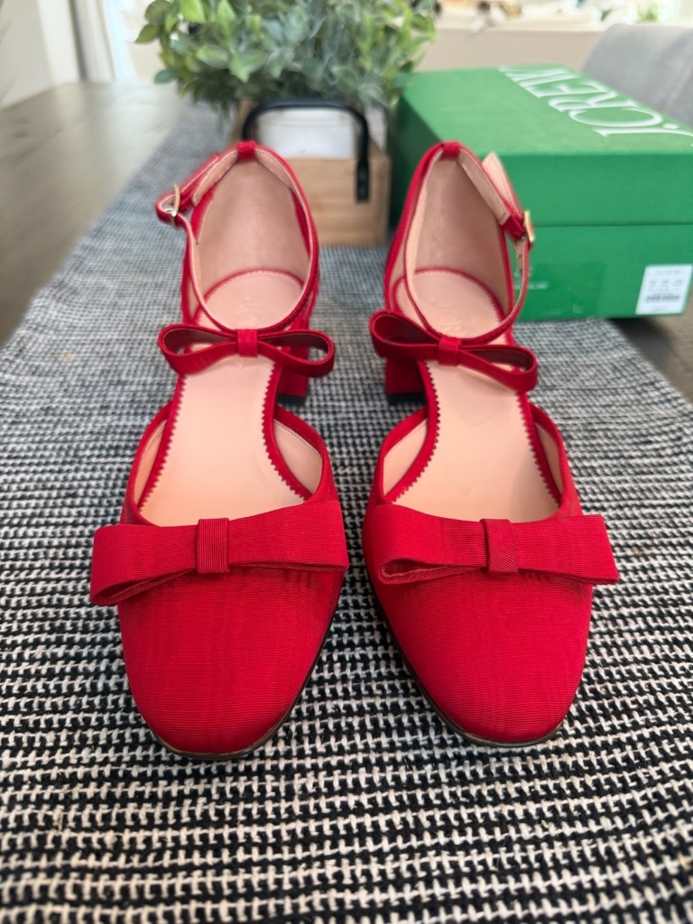 J.Crew Morray Double Bow Millie Pumps – Festival Red – Size 6